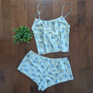 CUPID ANGELS VINTAGE SATIN SLEEP LOUNGE SET